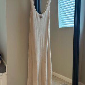 l*space Ribbed Maxi Dress in Beige Cream